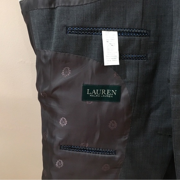 Lauren Ralph Lauren Mens 44s Wool Polyester Blend Sport Coat Blazer Jacket Gray - Picture 8 of 8